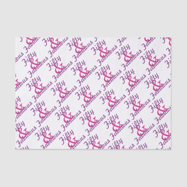 50 & Fabulous 50th Birthday Tissue Paper (Front)
