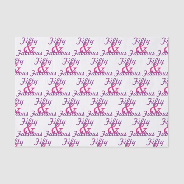 50 & Fabulous 50th Birthday Tissue Paper (Front)