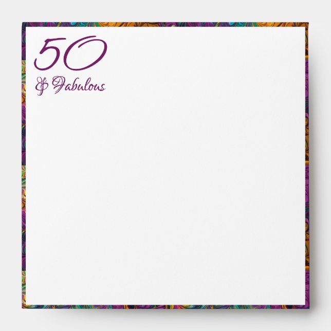 50 & Fabulous Abstract Custom PURPLE Envelope (Front)
