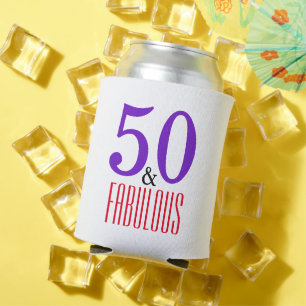 50 & Fabulous Beach Birthday Drink Sleeve Can Cooler