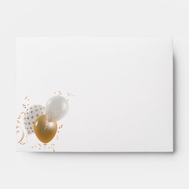 50 & Fabulous Birthday Black Gold Party Balloons Envelope (Front)