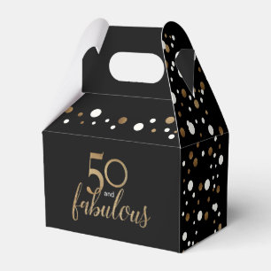 50 & fabulous Birthday box Gold Confetti