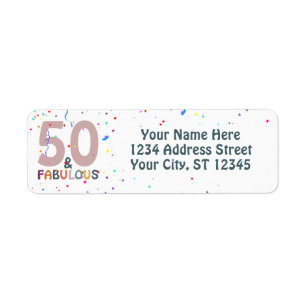 50 & Fabulous Birthday Fun Pink Trendy Typography