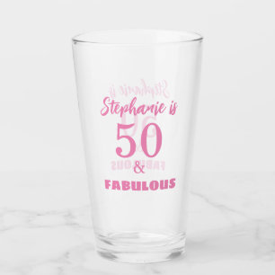 50 Fabulous Birthday Gift Favour Name Monogram Glass