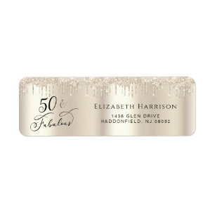 50 Fabulous Birthday Glitter Gold