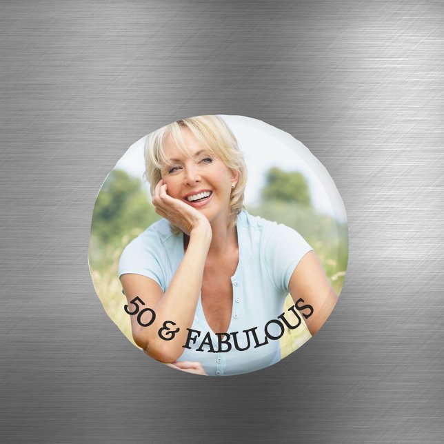 50 fabulous birthday gold name photo magnet (Creator Uploaded)