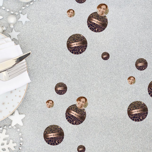 50 & Fabulous Birthday leopard pattern glam name Confetti (Creator Uploaded)