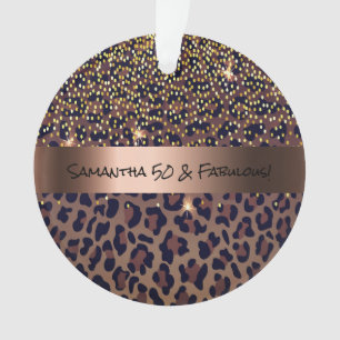 50 Fabulous Birthday leopard pattern Ornament