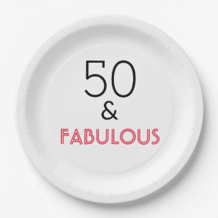 50 & Fabulous Birthday Paper Plate
