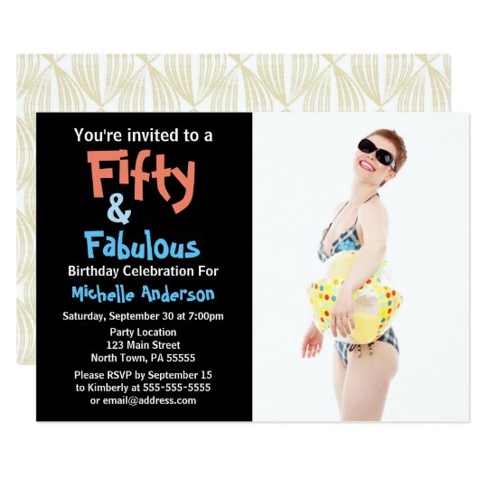 50 & Fabulous Birthday Party Card