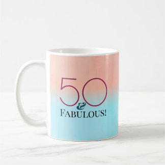 50 & Fabulous Birthday Party Commemorative Coffee Mug