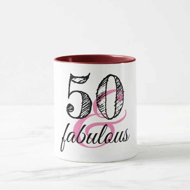 50 & Fabulous Birthday Party Mug (Center)