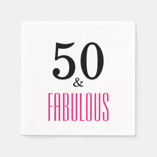 50 & Fabulous Birthday Party Napkin