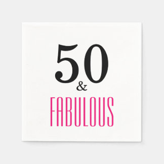50 & Fabulous Birthday Party Napkin