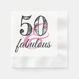 50 & Fabulous Birthday Party Paper Napkin