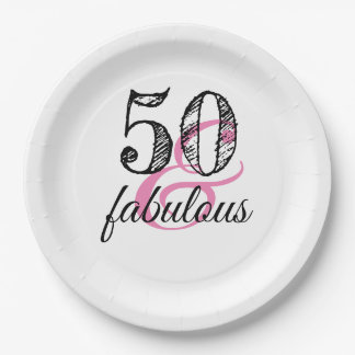 50 & Fabulous Birthday Party Paper Plate