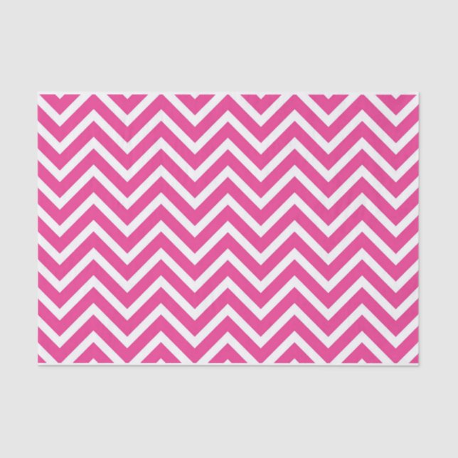50 & Fabulous Birthday Pink White Chevron Pattern Tissue Paper (Front)