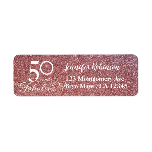 50 Fabulous Birthday Return Address (Front)