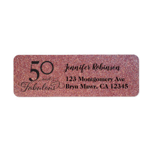 50 Fabulous Birthday Return Address Label