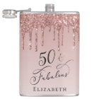 50 Fabulous Birthday Rose Gold Glitter