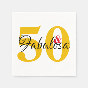 50 & Fabulous Birthday Spanish Napkin