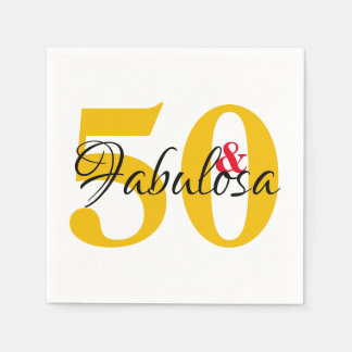 50 & Fabulous Birthday Spanish Napkin