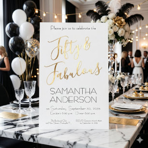 50 & Fabulous Black Elegant 50th Birthday Party