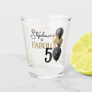 50 & Fabulous Black Gold Glam Shot Glass