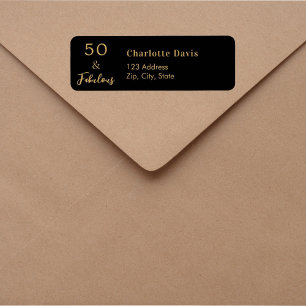 50 Fabulous black gold Return Address