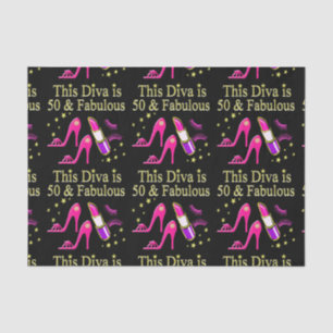 50 & FABULOUS DAZZLING DIVA DESIGN TISSUE PAPER