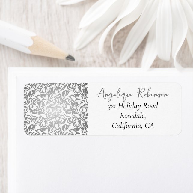 50 & Fabulous Decorative Silver Floral Pattern (Insitu)