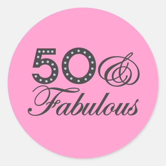 50 & Fabulous Gift Classic Round Sticker (Front)