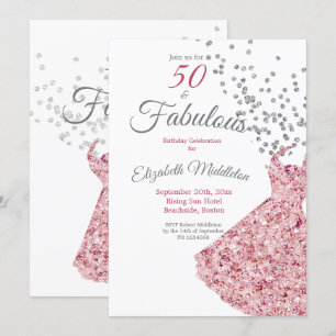 50 Fabulous Glitter Elegant Cocktail Dress Party Invitation