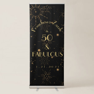 50 fabulous gold black Vertical Retractable Banner