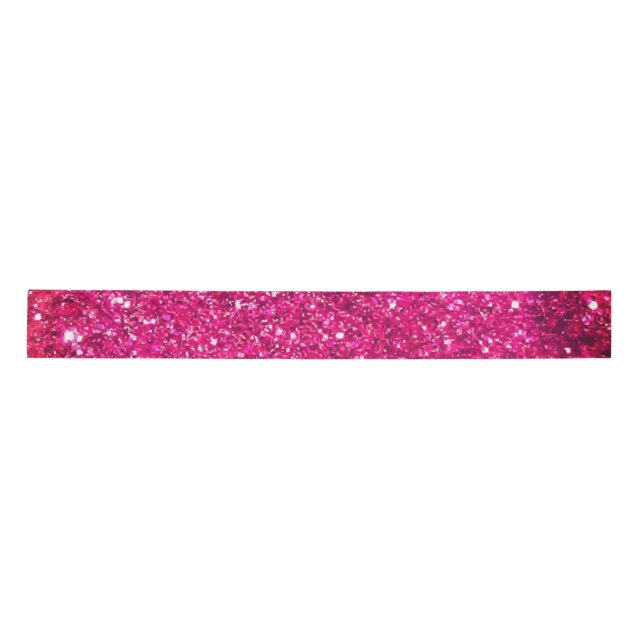 50& Fabulous Gold Hot Pink Glittery Glam  Satin Ribbon (Front)
