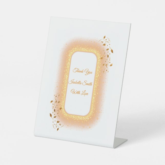 50& Fabulous golden birthday pedestal sign (Front)