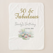 50 & fabulous golden water lotus lily watercolor 