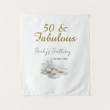 50 & fabulous golden water lotus lily watercolor 