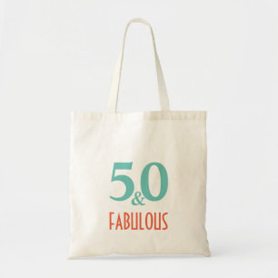 50 & Fabulous green and orange Tote Bag