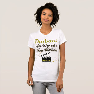50 & FABULOUS MOVIE STAR PERSONALIZED T SHIRT