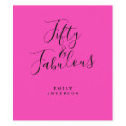50 Fabulous Neon Pink Name 50th Birthday