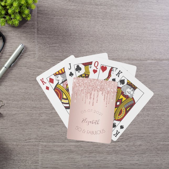 50 fabulous party rose gold drips  playing cards (Creator Uploaded)