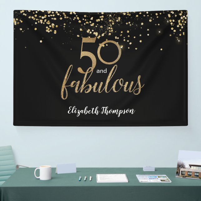 50 & Fabulous Personalised 50th Birthday Banner (Tradeshow)