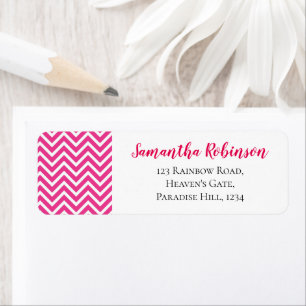 50 & Fabulous Pink Chevron Return Address