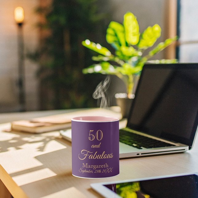 50 fabulous purple name mug (Creator Uploaded)