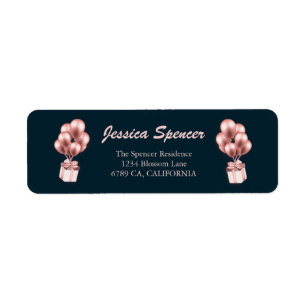 50 & Fabulous Rose Gold Birthday Return Address