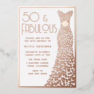 50 & Fabulous Rose Gold Foil Dress 50th Birthday