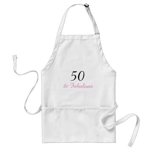 50 & Fabulous Script Birthday Party Apron (Front)