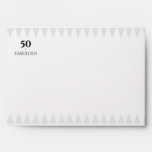 50 & Fabulous Silver Black Typography Envelope