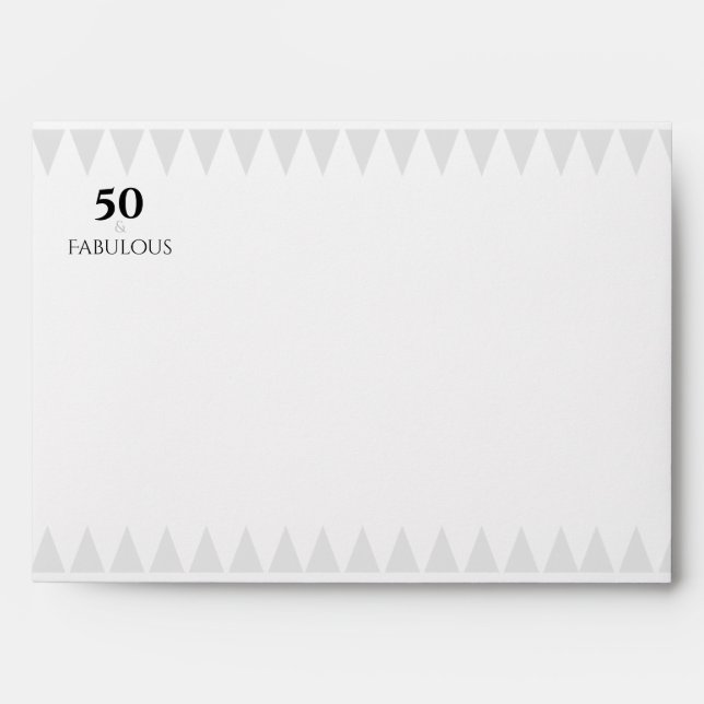 50 & Fabulous Silver Black Typography Envelope (Front)